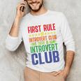 First Rule Of Introvert Club Is There Is No Introvert Club Raglan Baseball Tee Unisex Long Sleeve T-Shirt First Rule Of Introvert Club Is There Is No Introvert Club Raglan Baseball Tee Unisex Long Sleeve T-Shirt