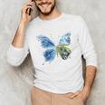 Frutiger Aero Aesthetic Butterfly Computer Fishes Scenery Raglan Baseball Tee Unisex Long Sleeve T-Shirt
