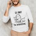 Go Away I'm Introverting Cat Introvert Anxiety Anxious Unisex Long Sleeve T-Shirt