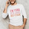 I'm Fine It's Just My Face Resting Face Mood Introvert Premium Unisex Long Sleeve T-Shirt