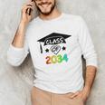 K -12th Grade Hand Prints Space Graduation Class Of 2034 Unisex Long Sleeve T-Shirt