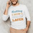 Knitting Now Minimal Socializing Introvert Vintage Unisex Long Sleeve T-Shirt Knitting Now Minimal Socializing Introvert Vintage Unisex Long Sleeve T-Shirt
