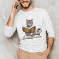 Life Is Better With Cats Coffee Books Cat Reading Book Unisex Long Sleeve T-Shirt