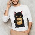 Nope Coffee Cat – Introvert Humor Monday Kitty Unisex Long Sleeve T-Shirt Nope Coffee Cat – Introvert Humor Monday Kitty Unisex Long Sleeve T-Shirt
