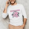 Nostalgia 80s 90s Retro Style Graphics Rose Pink Flower Unisex Long Sleeve T-Shirt