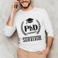 PHD Survivor T-Shirt Graduation Student Teacher For Men Women Kids Unisex Long Sleeve T-Shirt