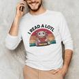 I Read Alotl Axolotl Retro Reading Books Lover Vintage Unisex Long Sleeve T-Shirt