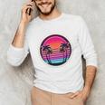 Retro 80s Synthwave Sunset & Palm Trees Retro Nostalgia 80s Unisex Long Sleeve T-Shirt