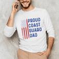 Retro Proud Coast Guard Dad Graduation Dad Usa Flag Outfit Unisex Long Sleeve T-Shirt