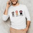Rock Paper Scissors Hand Game Cute Paw Cat Introvert Unisex Long Sleeve T-Shirt
