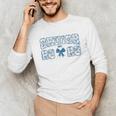 Senior 26 Graduation Class Of 2026 Bow Blue Toile Floral Unisex Long Sleeve T-Shirt