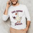 Teacher Silly Goose Reading Book Teaching Tiny Human Tamer Unisex Long Sleeve T-Shirt