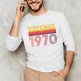 Vintage 1970 Retro Style 70's Born Nostalgia Vibes Birthday Premium Tri-Blend Unisex Long Sleeve T-Shirt