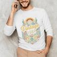 Vintage 1981 Retro Badge Nostalgia Eighties Compass Skull Premium Tri-Blend Unisex Long Sleeve T-Shirt