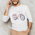 Vintage Bicycle With Playing Cards Nostalgia Premium Tri-Blend Unisex Long Sleeve T-Shirt