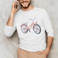 Vintage Bicycle With Playing Cards Nostalgia Unisex Long Sleeve T-Shirt