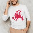 Yk2 Grunge Scary Cat With Shooting Stars 90s Nostalgia Unisex Long Sleeve T-Shirt