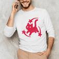 Yk2 Grunge Scary Cat With Shooting Stars 90s Nostalgia Unisex Long Sleeve T-Shirt