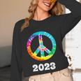 2023 Graduation Class Year Tie Dye Peace Sign Graduate Shirt Unisex Long Sleeve T-Shirt