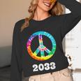 2033 Graduation Class Year Tie Dye Peace Sign Unisex Long Sleeve T-Shirt