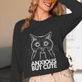 Anxious But Cute Anxiety Meme Cat Lover Introvert Unisex Long Sleeve T-Shirt Anxious But Cute Anxiety Meme Cat Lover Introvert Unisex Long Sleeve T-Shirt