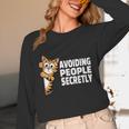 Avoiding People Secretly Cat Introvert Humor Unisex Long Sleeve T-Shirt