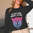 Bi Shy And Ready To Cry Bisexual Introvert Bi Pride Unisex Long Sleeve T-Shirt