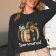 Boo-Kmarked Fall Pumpkin Books Halloween Teacher Teaching Unisex Long Sleeve T-Shirt Boo-Kmarked Fall Pumpkin Books Halloween Teacher Teaching Unisex Long Sleeve T-Shirt