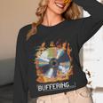 Buffering Glitched CD On Fire 2000s Nostalgia Unisex Long Sleeve T-Shirt
