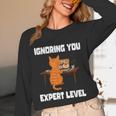 Cat Ignoring You Expert Level Orange Tabby Introvert Unisex Long Sleeve T-Shirt Cat Ignoring You Expert Level Orange Tabby Introvert Unisex Long Sleeve T-Shirt