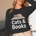 Cats And Books Unisex Long Sleeve T-Shirt