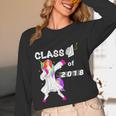 Class Of 2018 Graduation Him Her Unicorn Dabbing Shirt Unisex Long Sleeve T-Shirt