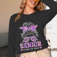 Class Of 2027 Senior Coquette Bow Messy Hair 26 Graduation Unisex Long Sleeve T-Shirt