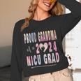 Colorful Proud Grandma 2024 NICU Graduate Baby Graduation Unisex Long Sleeve T-Shirt
