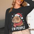 Ew People Capybara Christmas Introvert Holiday Humor Unisex Long Sleeve T-Shirt