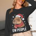 Ew People Capybara Christmas Introvert Holiday Humor Unisex Long Sleeve T-Shirt Ew People Capybara Christmas Introvert Holiday Humor Unisex Long Sleeve T-Shirt