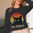 Ew People Introvert Cat Lover Cat Lady Vintage Unisex Long Sleeve T-Shirt