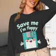 Floppy Disk Retro Tech Nostalgia Old School Computing Humor Unisex Long Sleeve T-Shirt