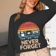 Floppy VHS Cassette Never Forget Retro 80s 90s Nostalgia Unisex Long Sleeve T-Shirt