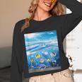 Frutiger Aero Aesthetic Tech Ocean Underwater Fishes Unisex Long Sleeve T-Shirt