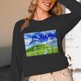 Frutiger Aero Dolphin Meadow Aesthetic Y2k 2000s Ironic Unisex Long Sleeve T-Shirt