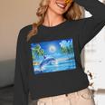 Frutiger Aero Dolphin Sunset Ocean With Palm Trees Y2k Unisex Long Sleeve T-Shirt Frutiger Aero Dolphin Sunset Ocean With Palm Trees Y2k Unisex Long Sleeve T-Shirt