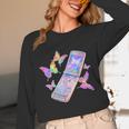 Frutiger Aero Y2K Chrome Phone Butterfly Unisex Long Sleeve T-Shirt Frutiger Aero Y2K Chrome Phone Butterfly Unisex Long Sleeve T-Shirt