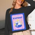 Fun Cute Introvert Cat Character With Wine Unisex Long Sleeve T-Shirt Fun Cute Introvert Cat Character With Wine Unisex Long Sleeve T-Shirt