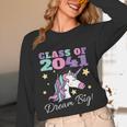 Girls Class Of 2041 Magical Unicorn Graduation Cap Unisex Long Sleeve T-Shirt