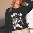 Girls Dabbing Unicorn Pre-K PreSchool Nailed It Graduation Unisex Long Sleeve T-Shirt