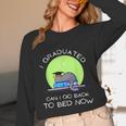 I Graduated Can I Go Back To Bed Now Cat Graduation For Men Women Girls Kids Unisex Long Sleeve T-Shirt