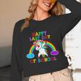 Happy Last Day Of School Teacher Student Graduation Unicorn Unisex Long Sleeve T-Shirt