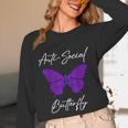 Introvert Antisocial Butterfly For Women Men Unisex Long Sleeve T-Shirt Introvert Antisocial Butterfly For Women Men Unisex Long Sleeve T-Shirt