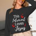 This Introvert Loves Jesus Religious Red Hearts Graphic Unisex Long Sleeve T-Shirt This Introvert Loves Jesus Religious Red Hearts Graphic Unisex Long Sleeve T-Shirt